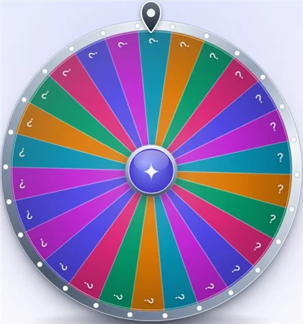 Wheel with a question mark on every slice, shown when Mystery wheel is on.