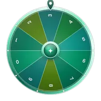 Wheel in Digits mode with the digits 0 to 9 on its slices, spun one digit at a time